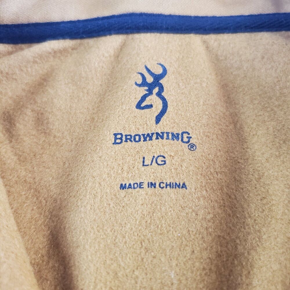 Browning 1/4 Zip Pullover Men's Large Gold/Brown Casual Sportswear New Superior - Picture 4 of 11